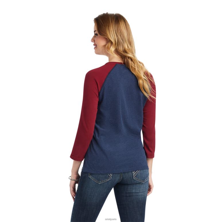 RJ66P3096 chimayo oiseau-tonnerre Ariat hauts marine chiné/rubiyat femmes