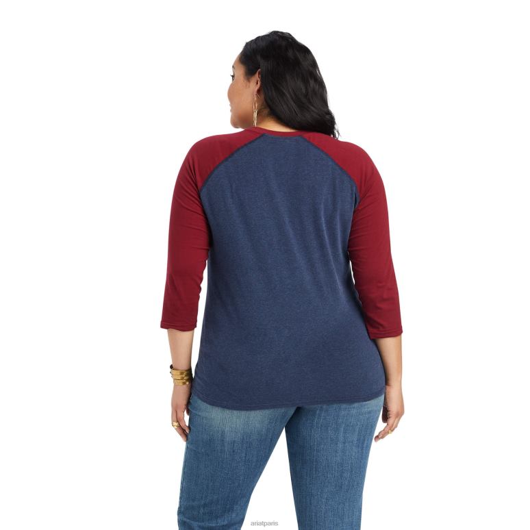 RJ66P3096 chimayo oiseau-tonnerre Ariat hauts marine chiné/rubiyat femmes