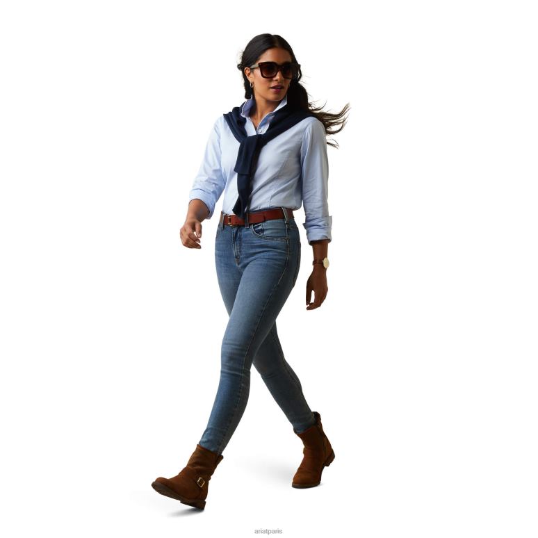 RJ66P3099 chemise Tomales Ariat hauts poudre bleue femmes