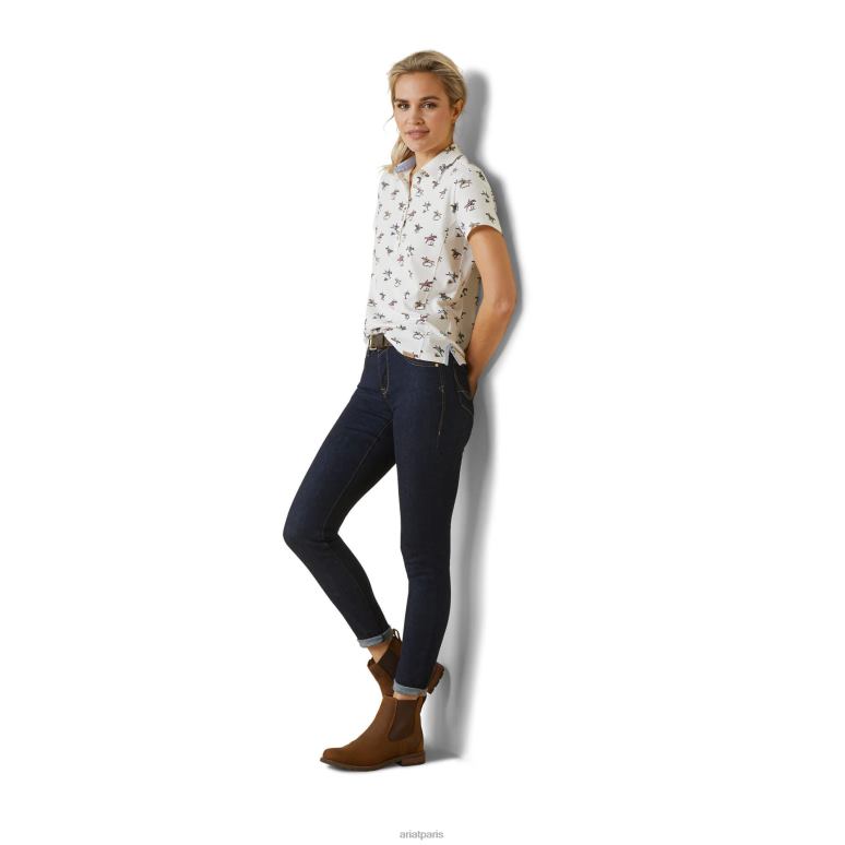 RJ66P3107 polo cloverdale Ariat hauts impression fraîche femmes