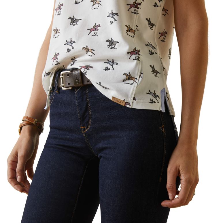 RJ66P3107 polo cloverdale Ariat hauts impression fraîche femmes