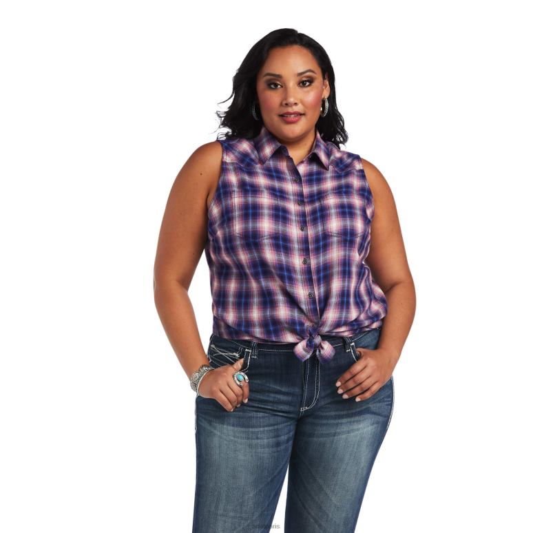 RJ66P3128 vraie chemise Billie Jean Ariat hauts plaid du cœur du pays femmes