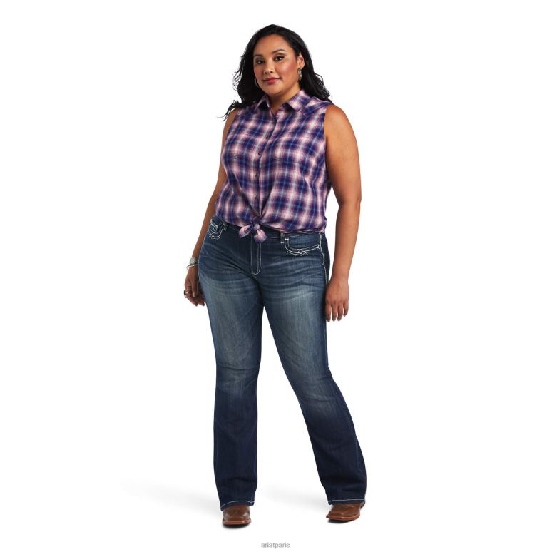 RJ66P3128 vraie chemise Billie Jean Ariat hauts plaid du cœur du pays femmes