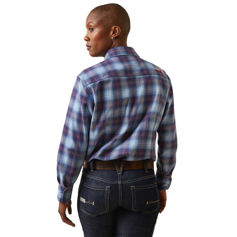 RJ66P3139 chemise de travail fr mcdowell Ariat hauts plaid ciel clair femmes