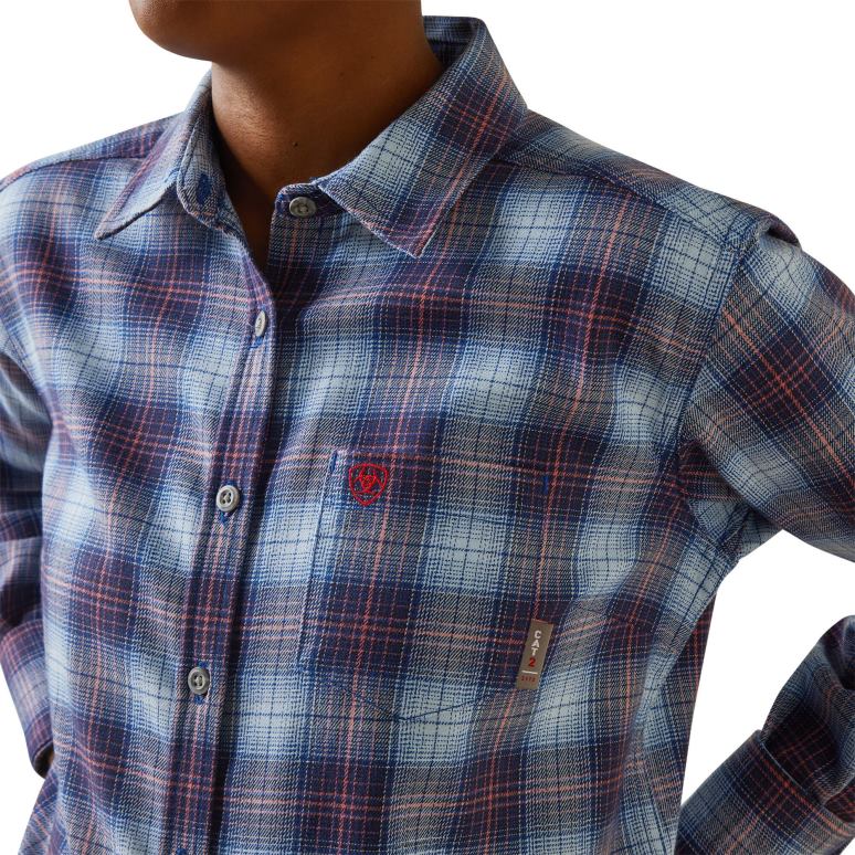 RJ66P3139 chemise de travail fr mcdowell Ariat hauts plaid ciel clair femmes