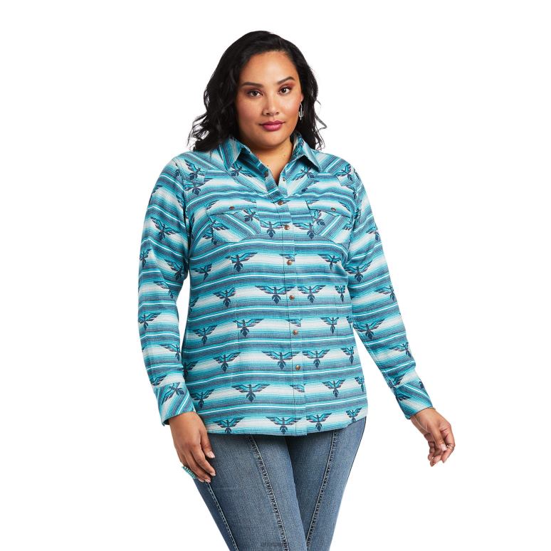 RJ66P3174 véritable chemise Thunderbird sauvage Ariat hauts jacquard oiseau-tonnerre sauvage femmes