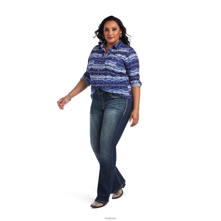 RJ66P3194 vraie chemise Ariat hauts océanique femmes
