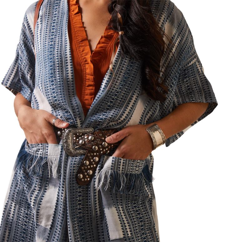 RJ66P3203 kimono lauren Ariat hauts teinture multi-fils femmes