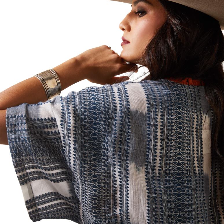 RJ66P3203 kimono lauren Ariat hauts teinture multi-fils femmes