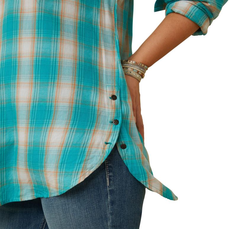 RJ66P3233 vraie chemise billie rae Ariat hauts plaid ojai femmes