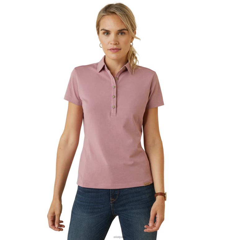 RJ66P3254 polo cloverdale Ariat hauts rose nostalgie femmes
