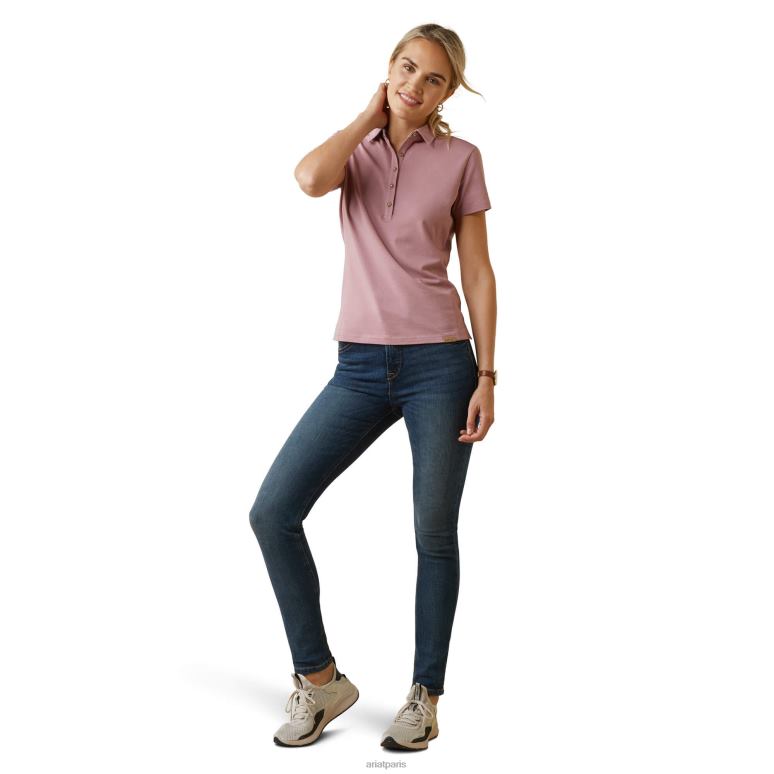 RJ66P3254 polo cloverdale Ariat hauts rose nostalgie femmes