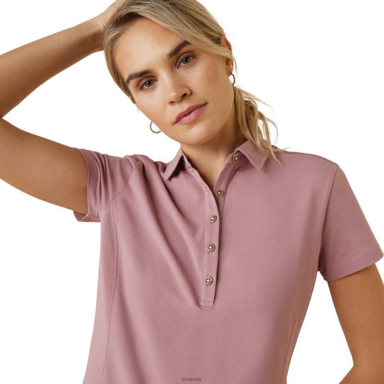 RJ66P3254 polo cloverdale Ariat hauts rose nostalgie femmes