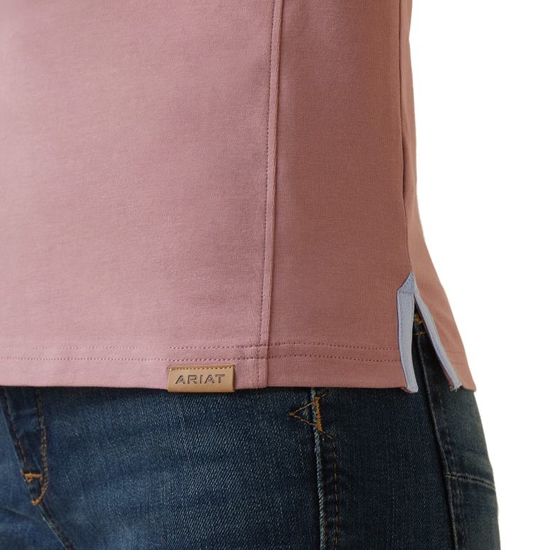 RJ66P3254 polo cloverdale Ariat hauts rose nostalgie femmes