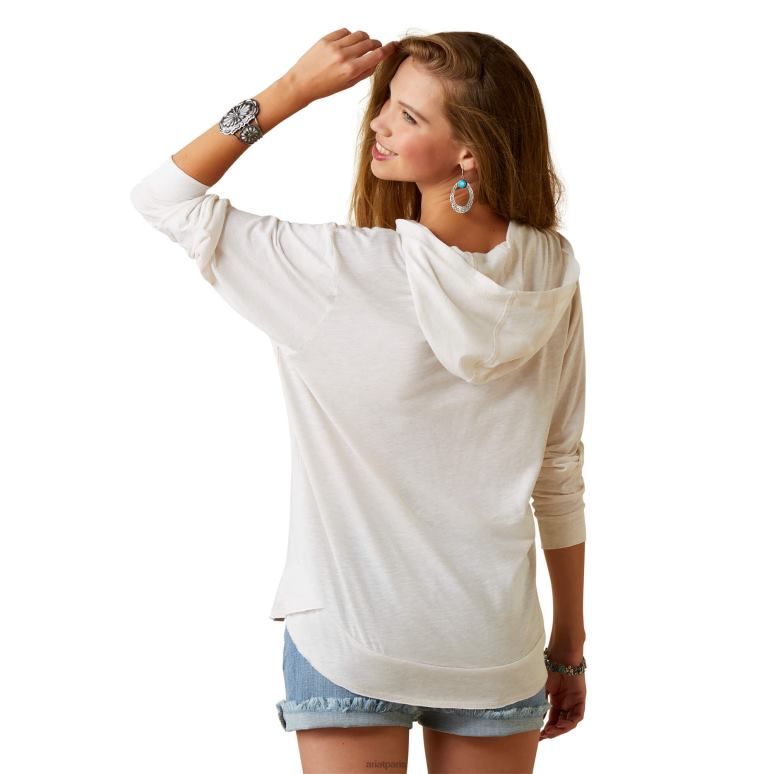 RJ66P3270 surf longhorn western aloha chemise Ariat hauts bruyère au lait de coco femmes