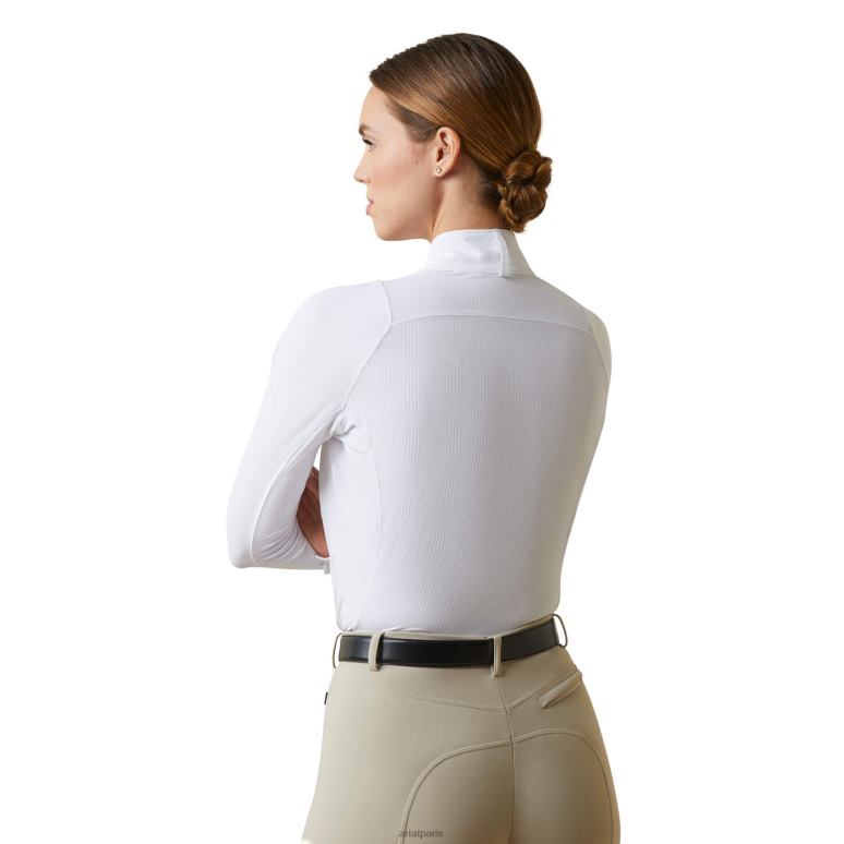 RJ66P3678 chemise de défilé de luxe Ariat hauts blanc femmes