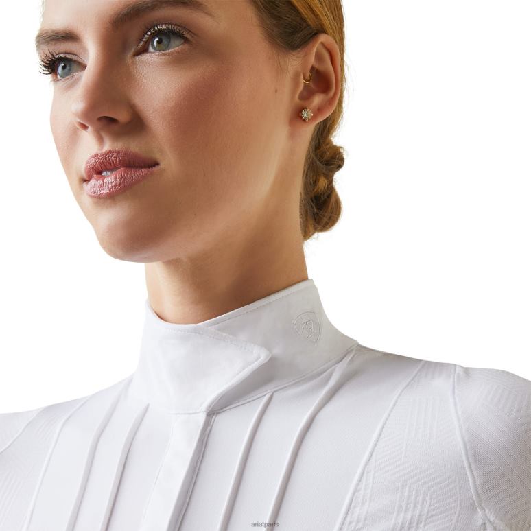 RJ66P3678 chemise de défilé de luxe Ariat hauts blanc femmes