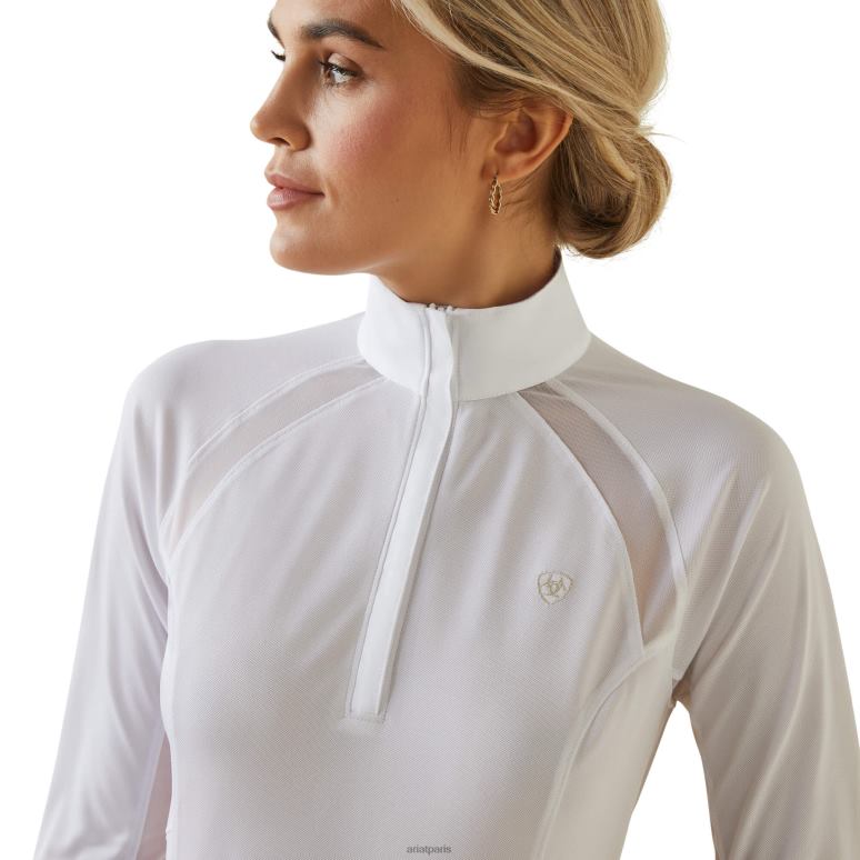 RJ66P3681 chemise de concours sunstopper pro 2.0 Ariat hauts blanc/flynn femmes