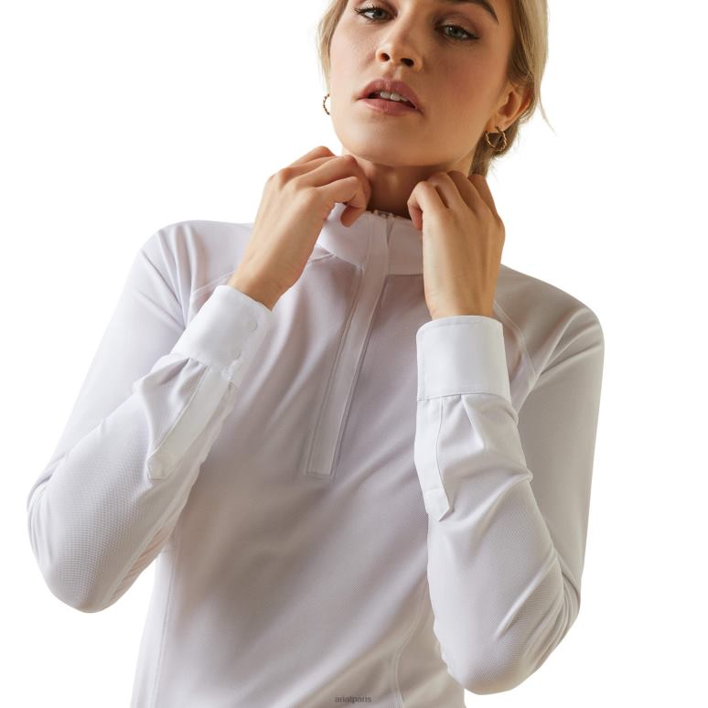 RJ66P3681 chemise de concours sunstopper pro 2.0 Ariat hauts blanc/flynn femmes