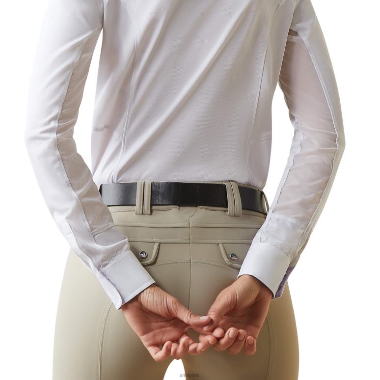 RJ66P3681 chemise de concours sunstopper pro 2.0 Ariat hauts blanc/flynn femmes