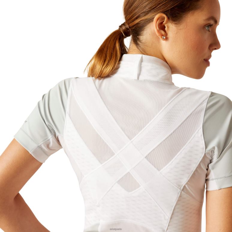 RJ66P3686 chemise de spectacle d'ascension Ariat hauts gris perle femmes