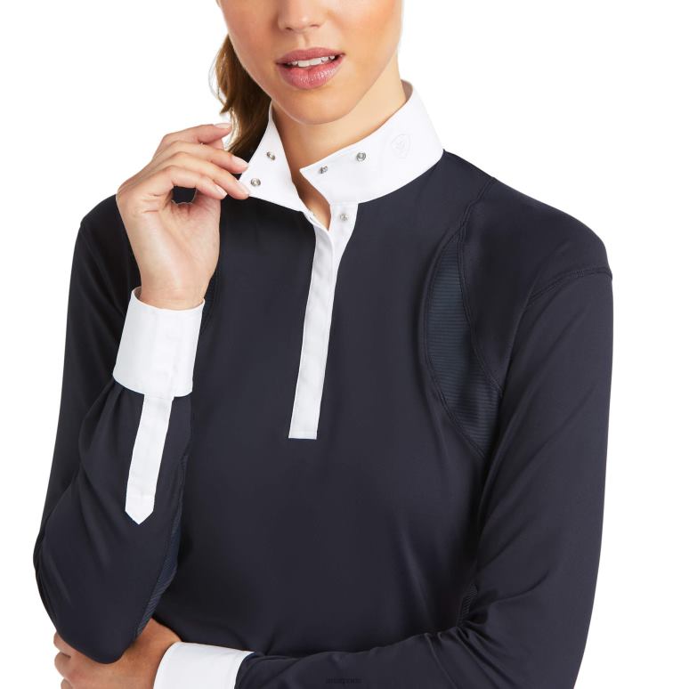 RJ66P3698 chemise de concours auburn Ariat hauts montrer la marine femmes