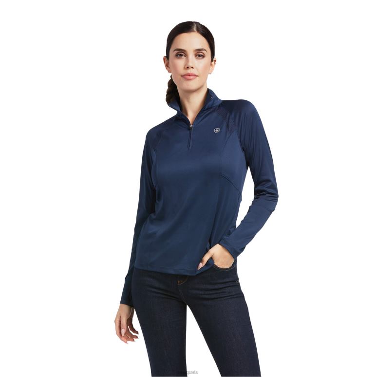 RJ66P2812 couche de base sunstopper 2.0 1/4 zip Ariat hauts marine femmes