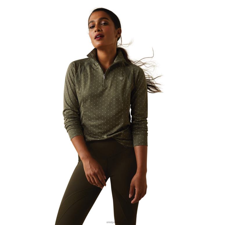 RJ66P2819 couche de base sunstopper 2.0 1/4 zip Ariat hauts point de coléoptère femmes