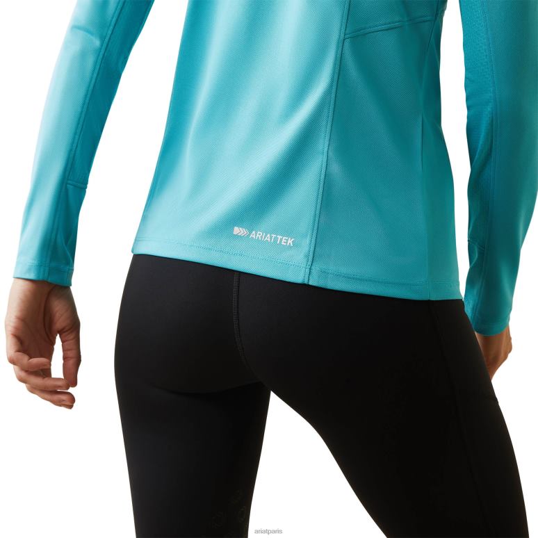 RJ66P2825 couche de base sunstopper 2.0 1/4 zip Ariat hauts bleu maui femmes