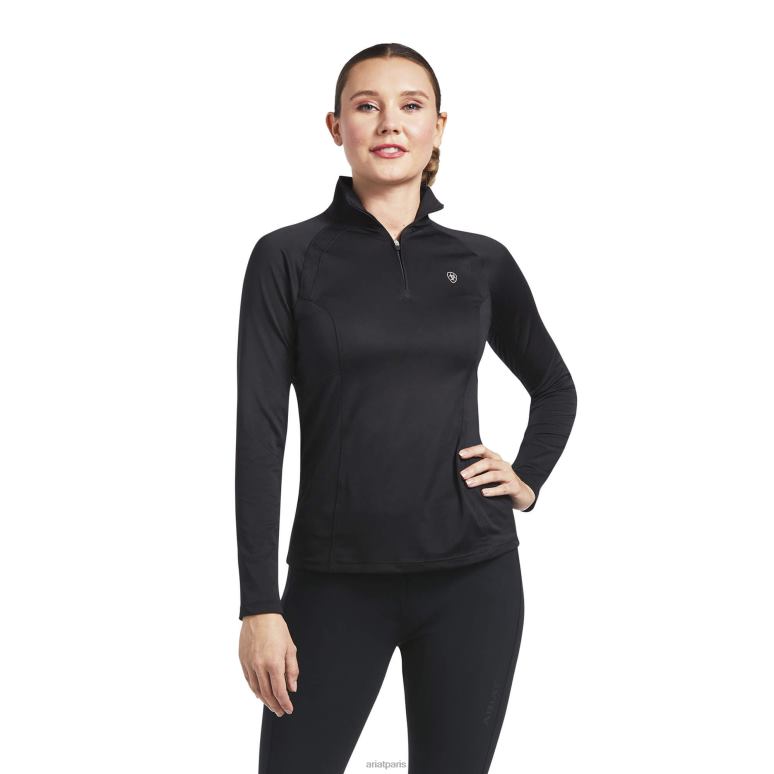 RJ66P2870 couche de base sunstopper 2.0 1/4 zip Ariat hauts noir femmes