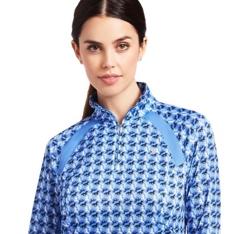 RJ66P2924 couche de base sunstopper 2.0 1/4 zip Ariat hauts petit cheval de reykjavik femmes