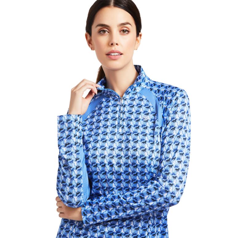 RJ66P2924 couche de base sunstopper 2.0 1/4 zip Ariat hauts petit cheval de reykjavik femmes