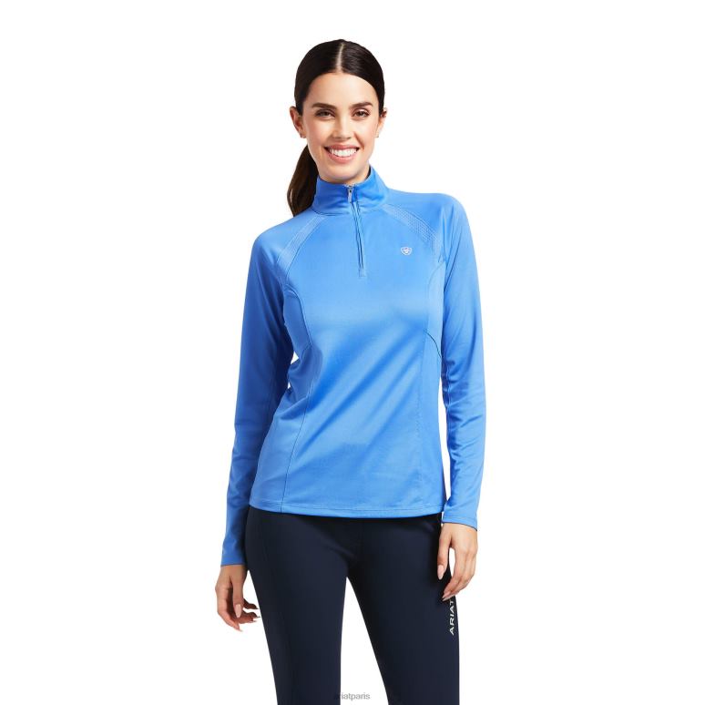 RJ66P2946 couche de base sunstopper 2.0 1/4 zip Ariat hauts bleu de reykjavik femmes
