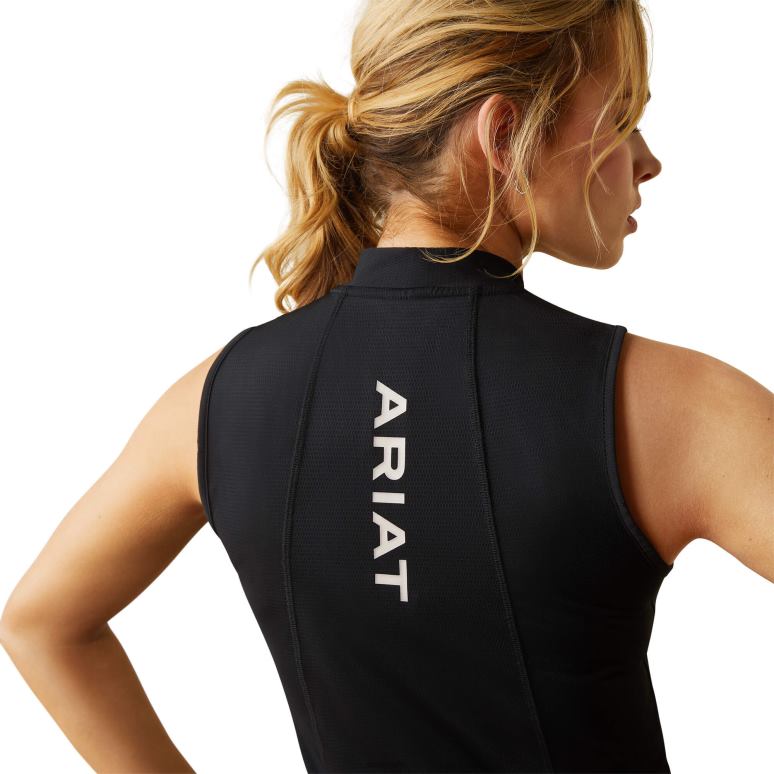 RJ66P2963 maillot de corps Hailey avec fermeture éclair 1/4 Ariat hauts noir (noyau) femmes