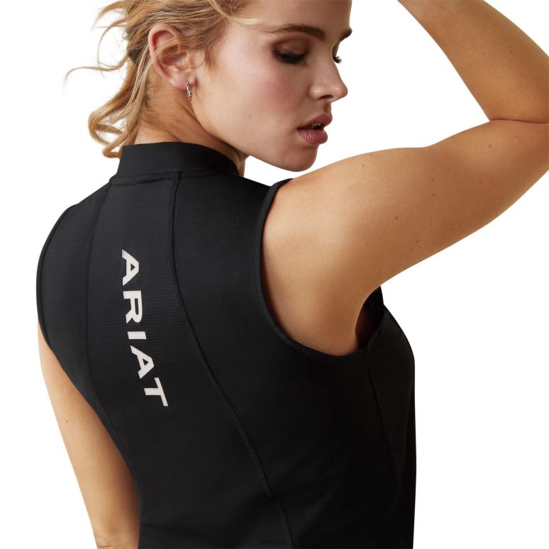 RJ66P2963 maillot de corps Hailey avec fermeture éclair 1/4 Ariat hauts noir (noyau) femmes