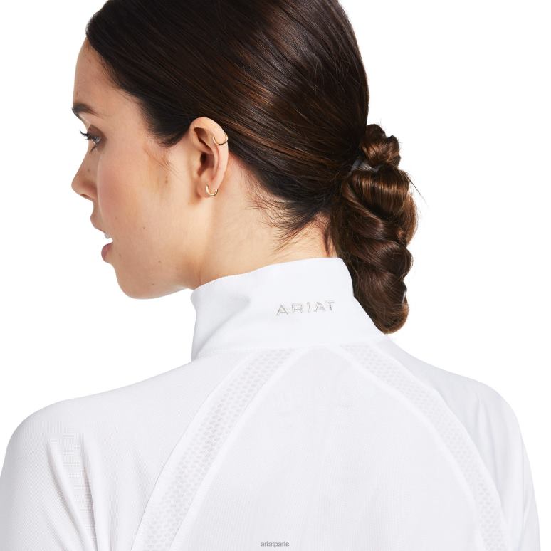 RJ66P3005 couche de base sunstopper 2.0 1/4 zip Ariat hauts blanc femmes