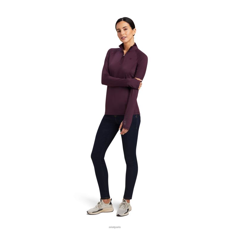 RJ66P3144 couche de base lowell 2.0 1/4 zip Ariat hauts mûre femmes