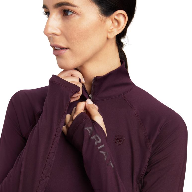 RJ66P3144 couche de base lowell 2.0 1/4 zip Ariat hauts mûre femmes