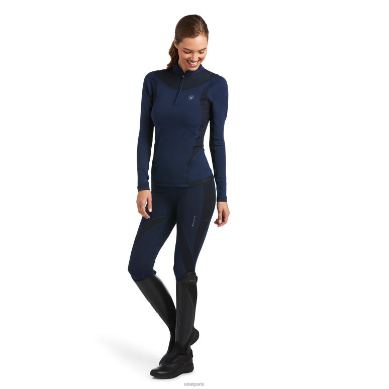 RJ66P3186 couche de base ascent 1/4 zip Ariat hauts marine femmes