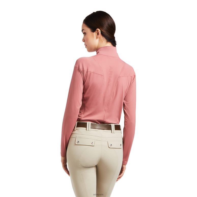 RJ66P3187 couche de base 1/4 zip auburn Ariat hauts rubis antique femmes