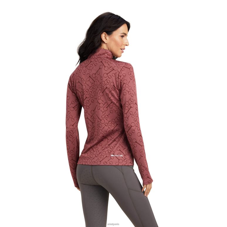 RJ66P3283 couche de base prophecy 1/4 zip Ariat hauts jacquard au gingembre sauvage femmes