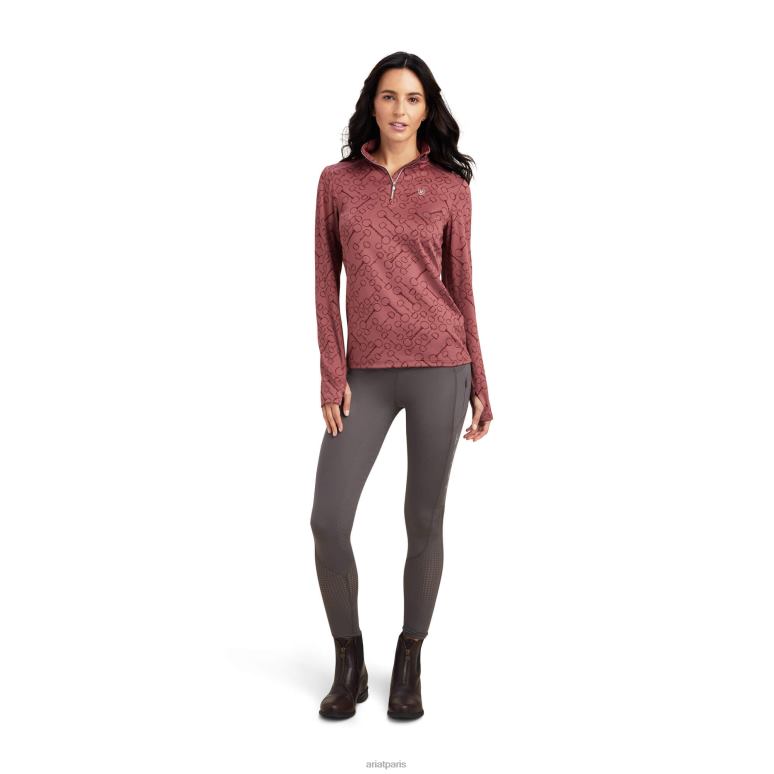 RJ66P3283 couche de base prophecy 1/4 zip Ariat hauts jacquard au gingembre sauvage femmes