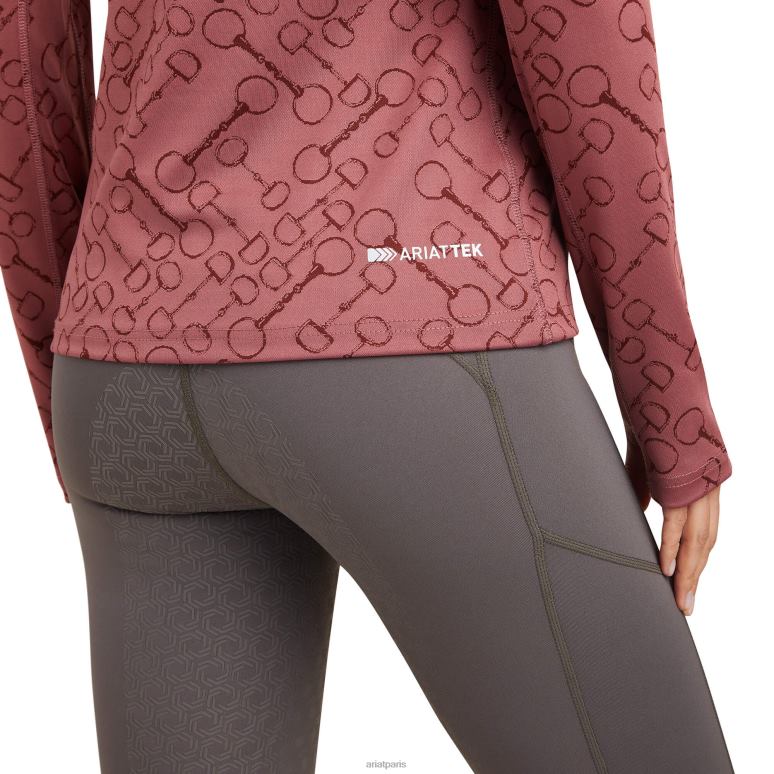 RJ66P3283 couche de base prophecy 1/4 zip Ariat hauts jacquard au gingembre sauvage femmes