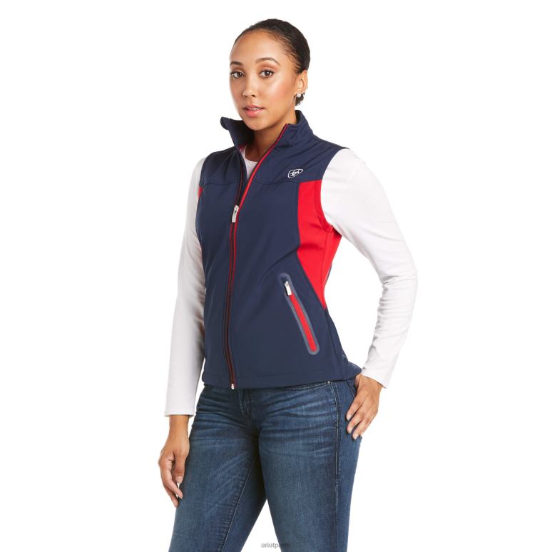 RJ66P3499 nouveau gilet softshell d'équipe Ariat hauts marine femmes