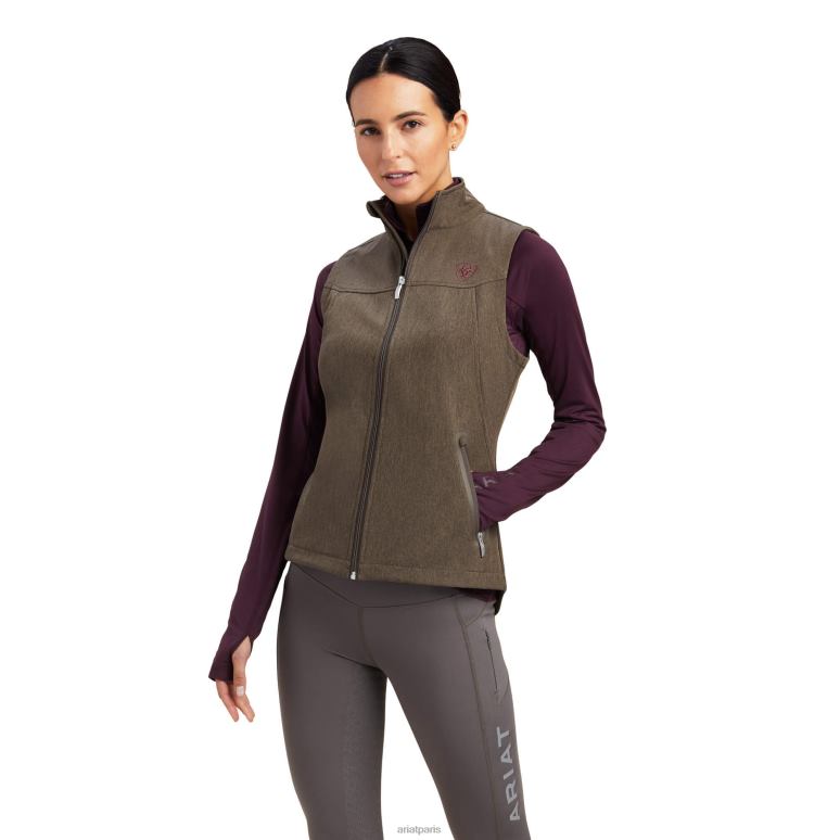 RJ66P3512 nouveau gilet softshell d'équipe Ariat hauts bruyère à écorce de banian femmes