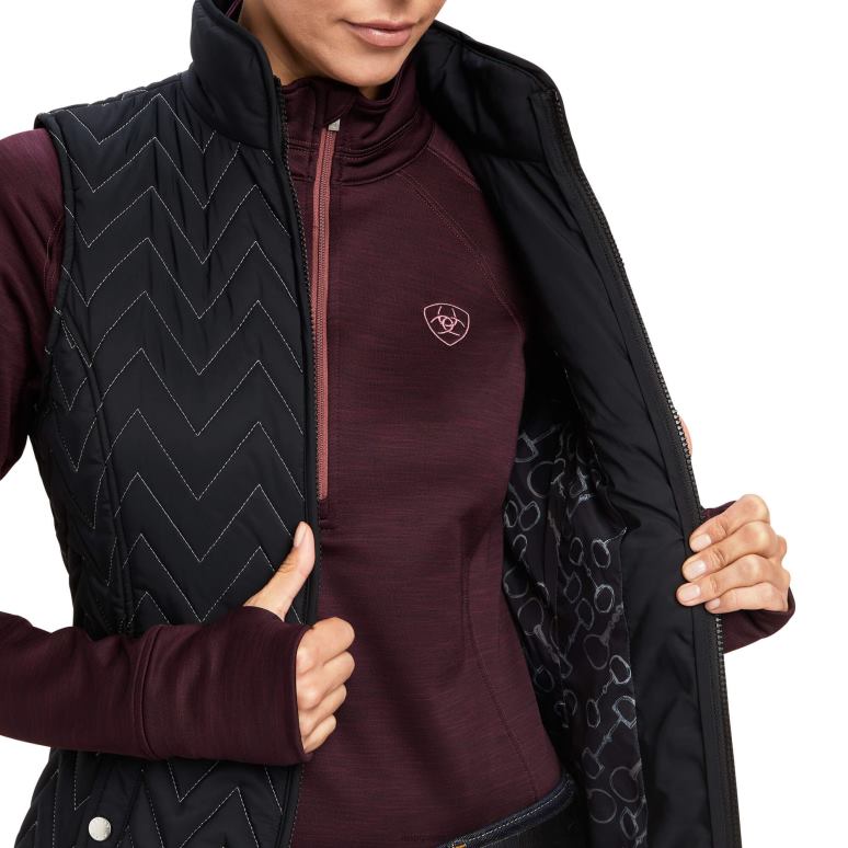 RJ66P3537 gilet isolé ashley Ariat hauts noir femmes