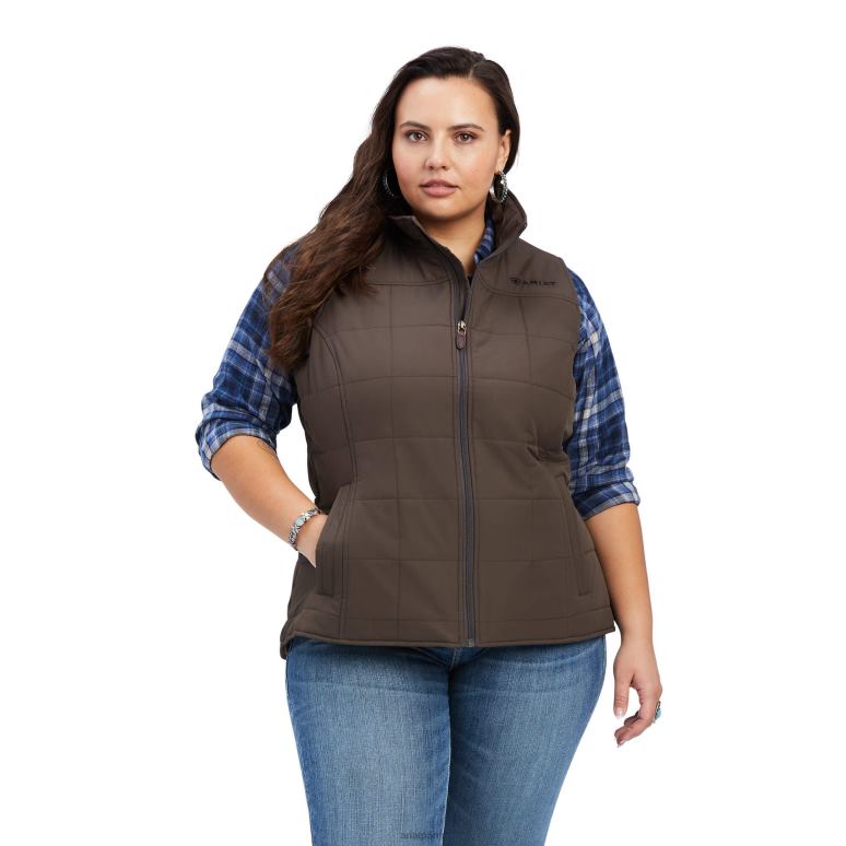 RJ66P3545 gilet isolé crius Ariat hauts écorce de banian femmes