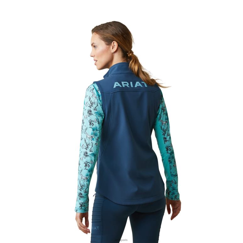 RJ66P3546 nouveau gilet softshell d'équipe Ariat hauts pétrole profond femmes