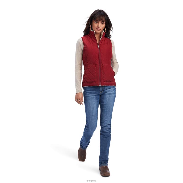 RJ66P3570 gilet isolant réversible Dilon Ariat hauts rouge rouge femmes