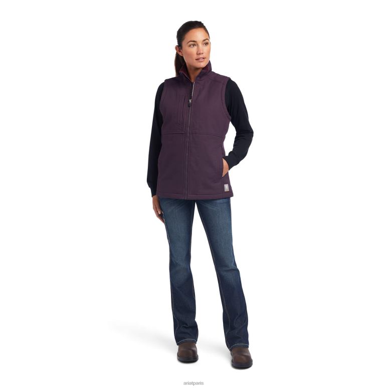 RJ66P3580 gilet isolé duracanvas avec barres d'armature Ariat hauts prune parfaite femmes